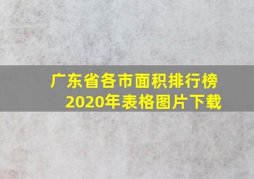 广东省各市面积排行榜2020年表格图片下载