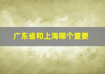 广东省和上海哪个重要