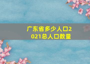 广东省多少人口2021总人口数量