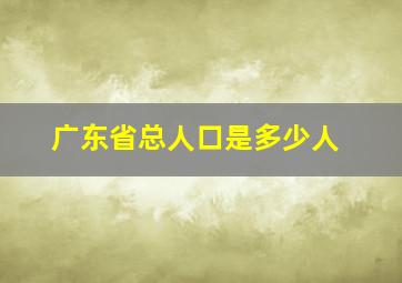 广东省总人口是多少人