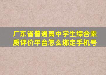 广东省普通高中学生综合素质评价平台怎么绑定手机号