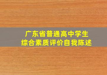 广东省普通高中学生综合素质评价自我陈述