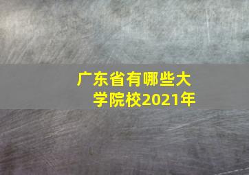 广东省有哪些大学院校2021年