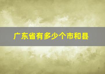 广东省有多少个市和县