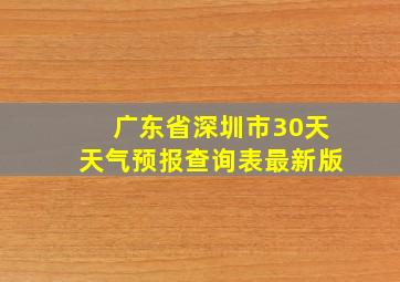 广东省深圳市30天天气预报查询表最新版