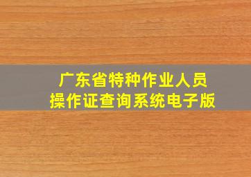 广东省特种作业人员操作证查询系统电子版