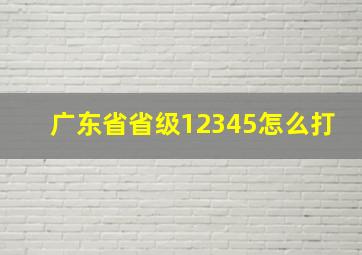 广东省省级12345怎么打