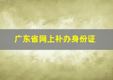 广东省网上补办身份证