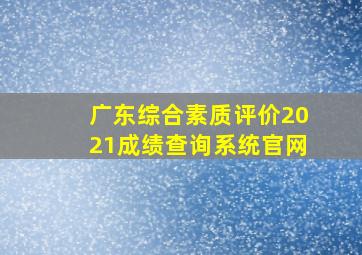 广东综合素质评价2021成绩查询系统官网