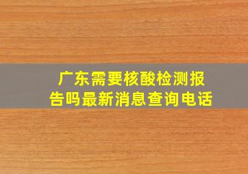 广东需要核酸检测报告吗最新消息查询电话