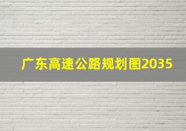 广东高速公路规划图2035