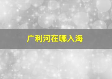 广利河在哪入海