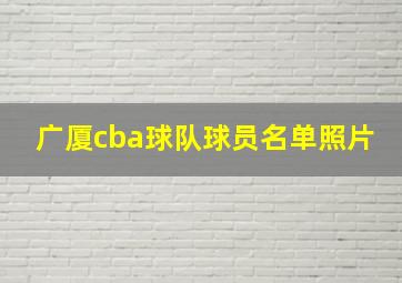 广厦cba球队球员名单照片