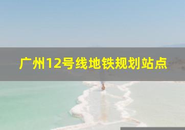 广州12号线地铁规划站点