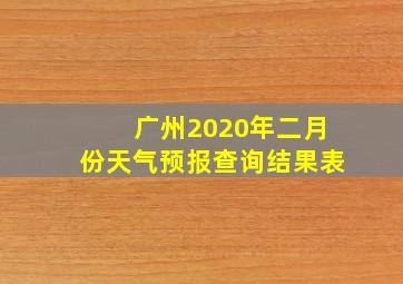 广州2020年二月份天气预报查询结果表