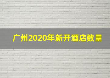 广州2020年新开酒店数量