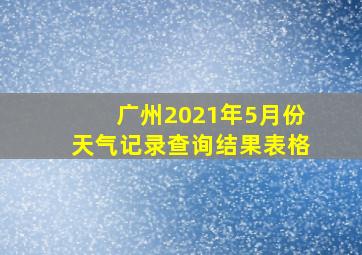 广州2021年5月份天气记录查询结果表格