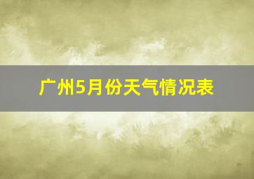 广州5月份天气情况表