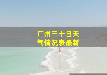 广州三十日天气情况表最新