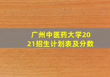 广州中医药大学2021招生计划表及分数