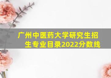 广州中医药大学研究生招生专业目录2022分数线