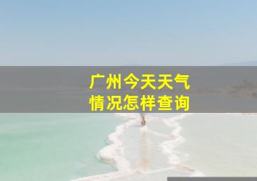 广州今天天气情况怎样查询