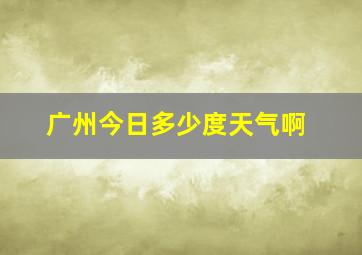 广州今日多少度天气啊