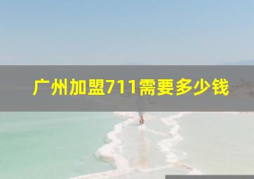 广州加盟711需要多少钱