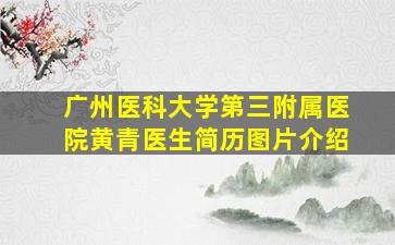 广州医科大学第三附属医院黄青医生简历图片介绍