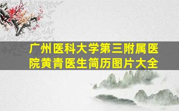 广州医科大学第三附属医院黄青医生简历图片大全