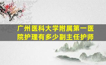 广州医科大学附属第一医院护理有多少副主任护师