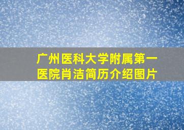 广州医科大学附属第一医院肖洁简历介绍图片