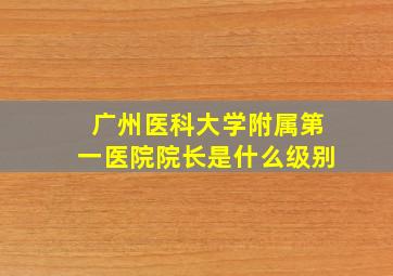 广州医科大学附属第一医院院长是什么级别