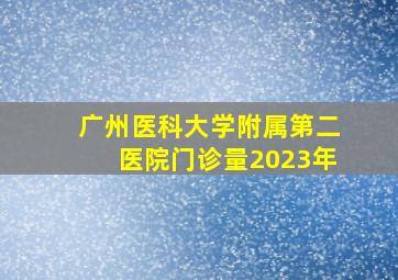 广州医科大学附属第二医院门诊量2023年