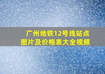 广州地铁12号线站点图片及价格表大全视频