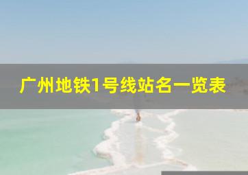 广州地铁1号线站名一览表