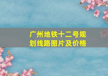 广州地铁十二号规划线路图片及价格