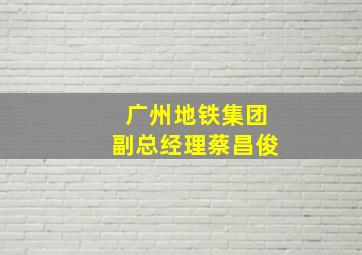 广州地铁集团副总经理蔡昌俊