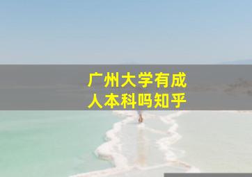 广州大学有成人本科吗知乎