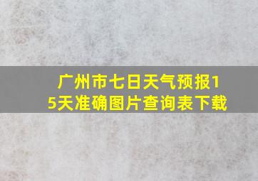 广州市七日天气预报15天准确图片查询表下载