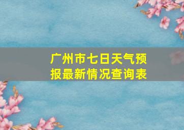 广州市七日天气预报最新情况查询表