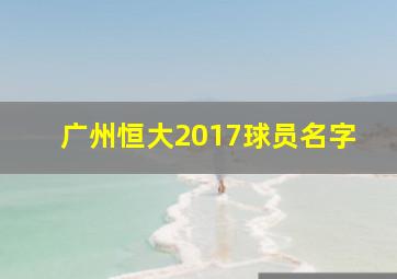 广州恒大2017球员名字