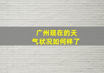 广州现在的天气状况如何样了