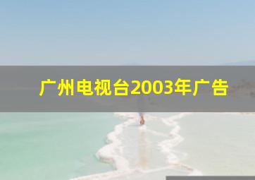 广州电视台2003年广告