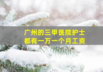 广州的三甲医院护士都有一万一个月工资