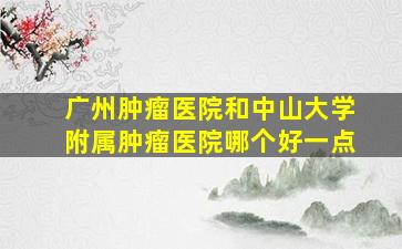 广州肿瘤医院和中山大学附属肿瘤医院哪个好一点