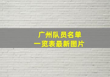 广州队员名单一览表最新图片