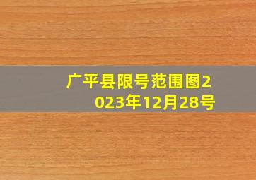 广平县限号范围图2023年12月28号