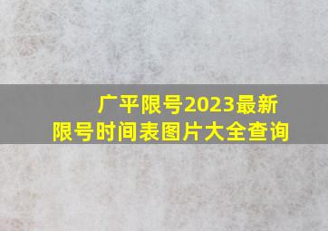 广平限号2023最新限号时间表图片大全查询