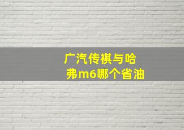 广汽传祺与哈弗m6哪个省油